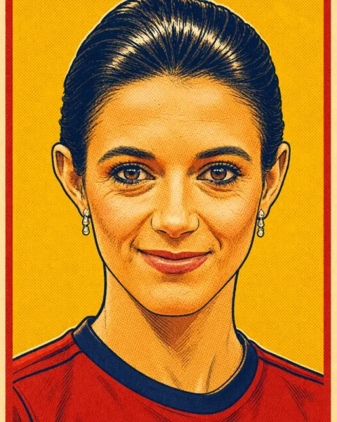 Ilustración de Aitana Bonmatí basada en una fotografía