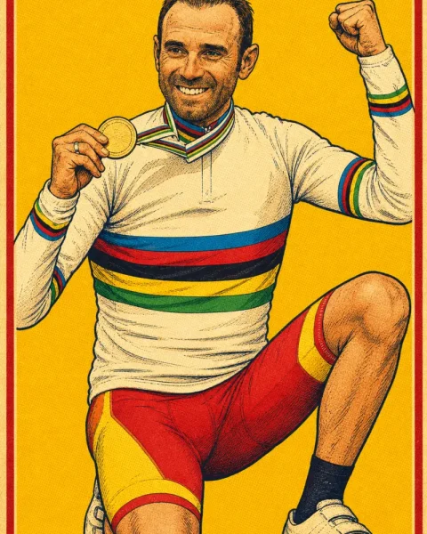 Ilustración de Alejandro Valverde basada en una fotografía