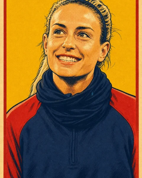 Ilustración de Alexia Putellas basada en una fotografía