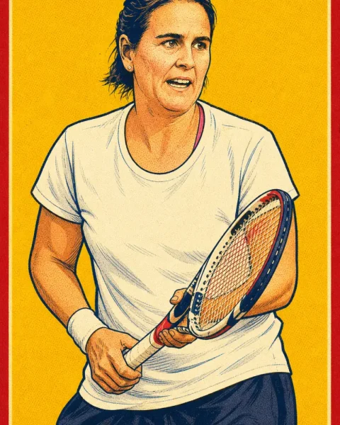 Ilustración de Conchita Martínez basada en una fotografía