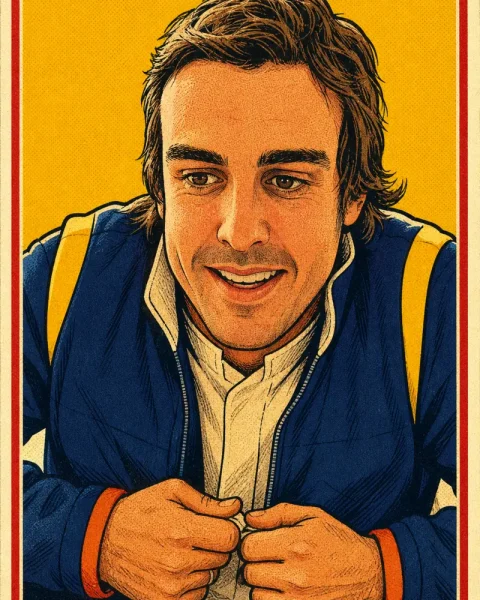 Ilustración de Fernando Alonso basada en una fotografía