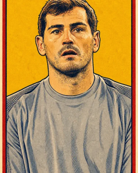 Ilustración de Iker Casillas basada en una fotografía
